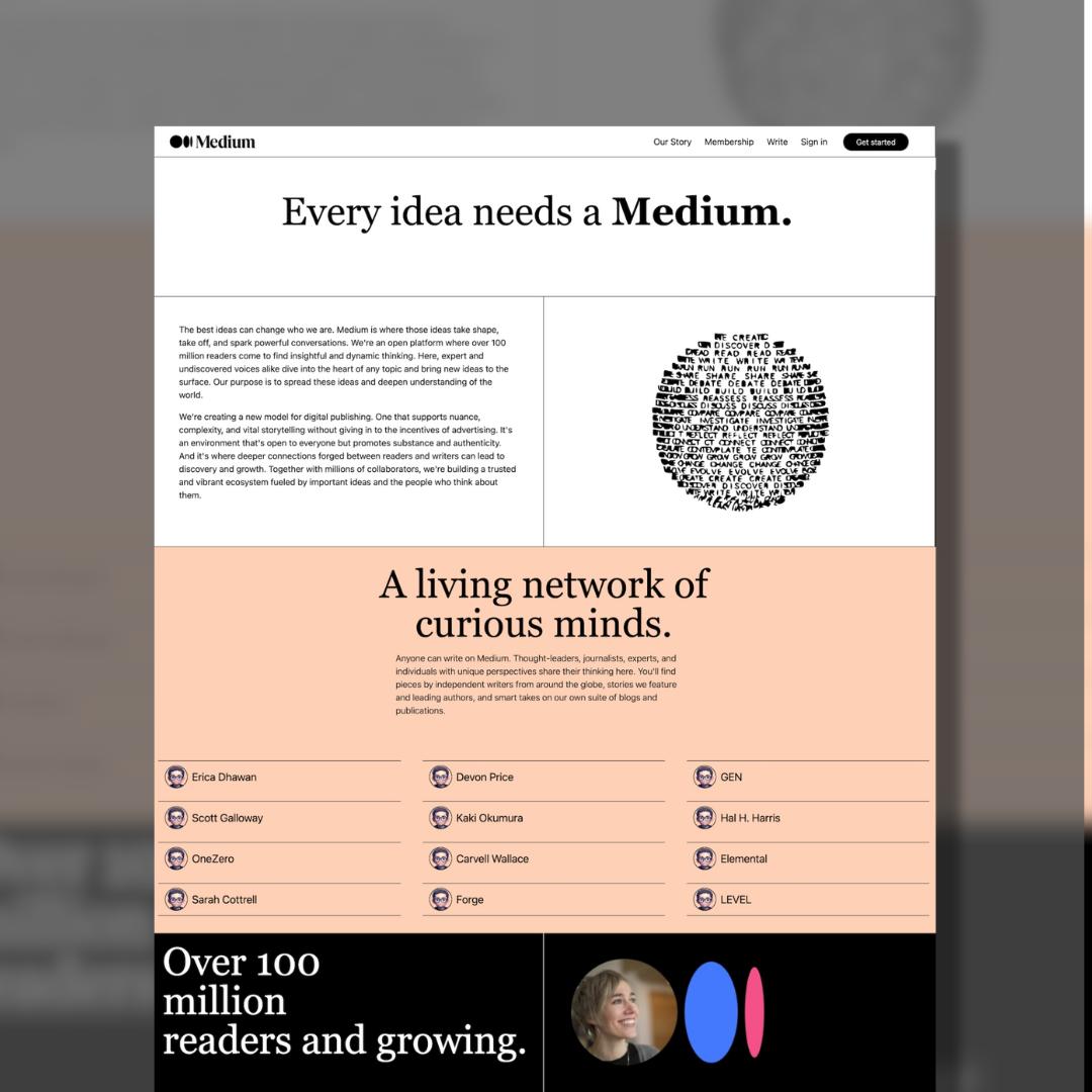 Medium Landing Page